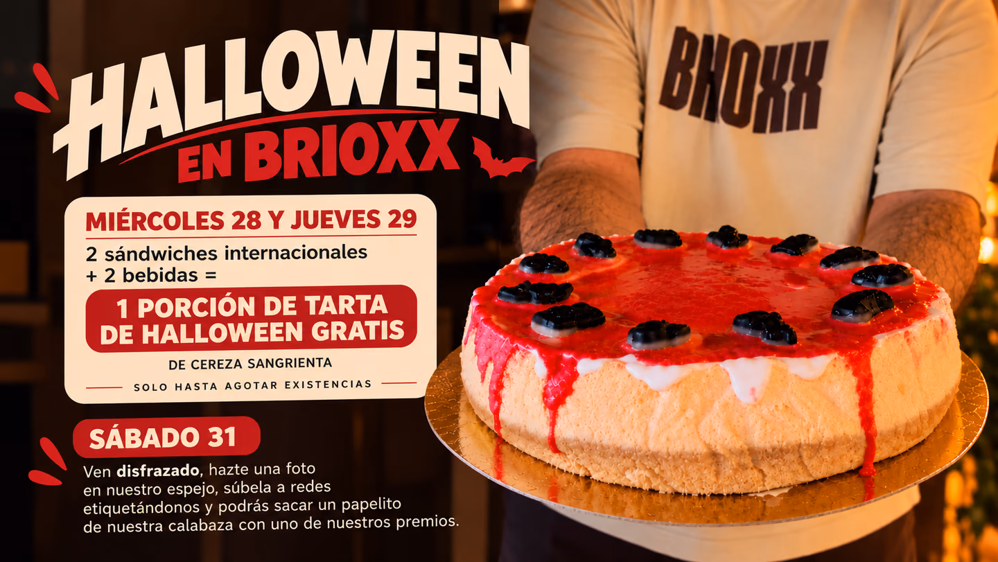Halloween 2026 en BRIOXX Fuengirola: tarta de regalo el 28 y 29 y calabaza de premios el sábado 31